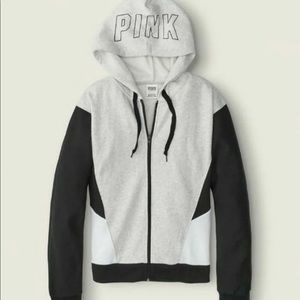 VS PINK Color Block Zip up Hoodie NWT XL. FINAL PRICE DROP.  BRAND NEW WITH TAGS